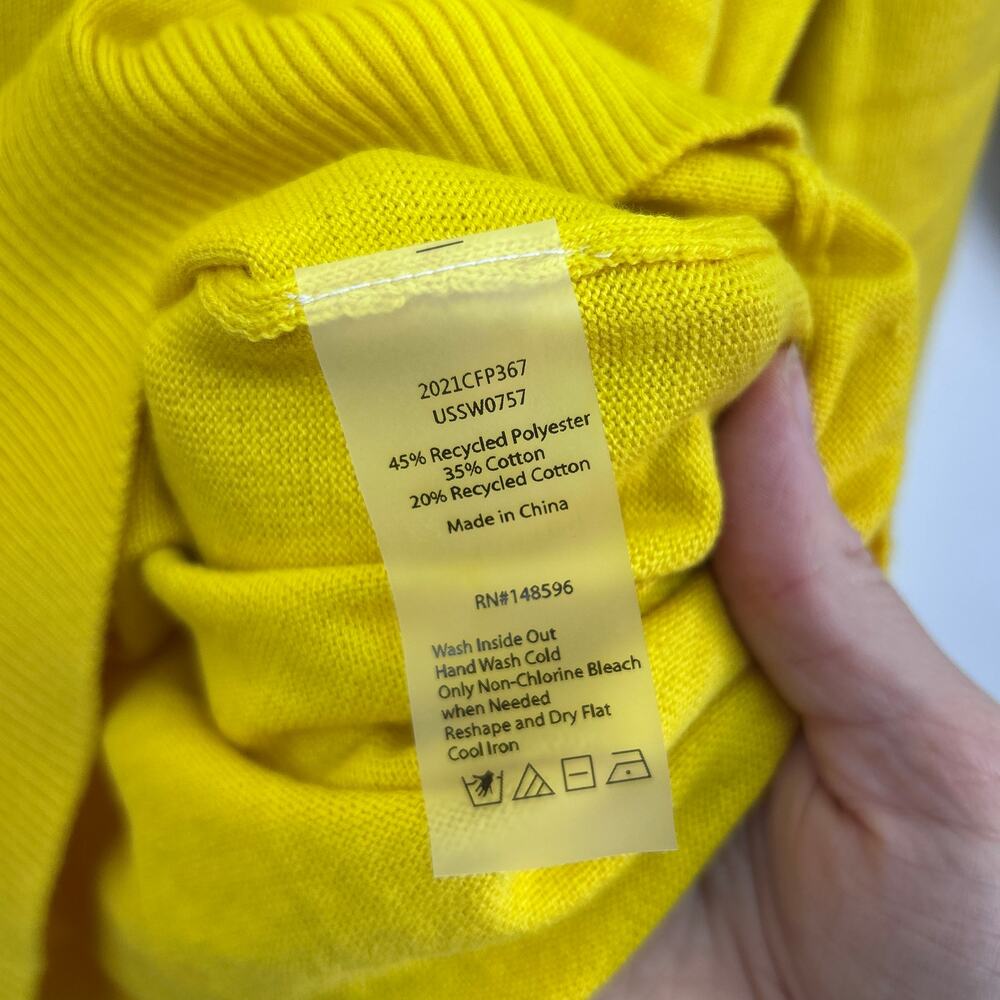 NEW Universal Standard Yellow Cotton Crew Neck Sweater XS / 10-12 Knit Preppy - Picture 4 of 4